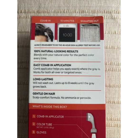 Just For Men Easy Comb-In Color Mens Hair Dye Darkest Brown A-50 Pack of 1 - Picture 6 of 10